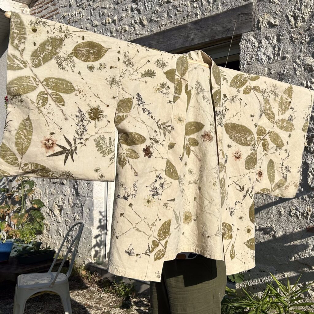 Kimono en impression végétale