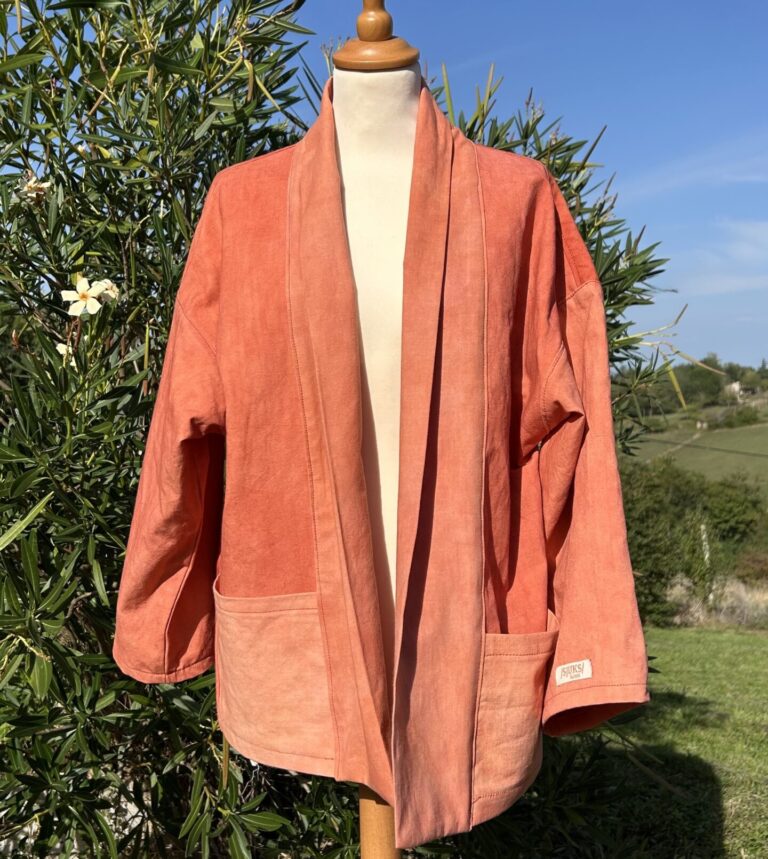 Veste kimono, teinture garance